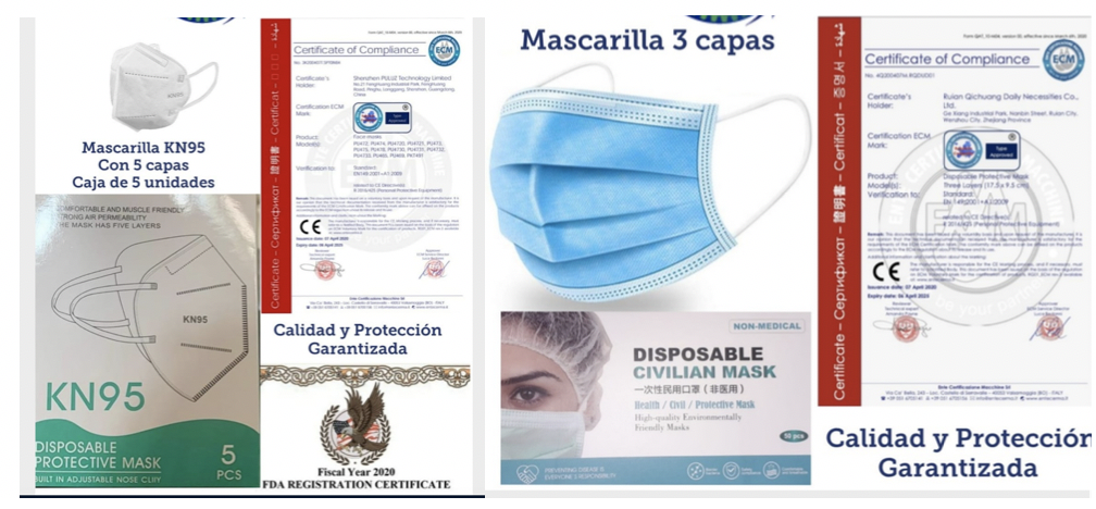 Mascarillas de protección